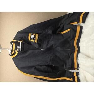 Drunknmunky Black and Yellow Men's Large Zip-Up Sweatshirt